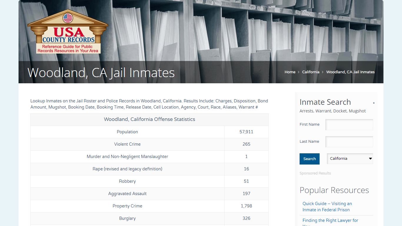 Woodland, CA Jail Inmates | Name Search